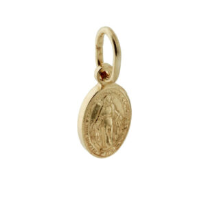 Ciondolo in ARGENTO 925 Medaglia Ovale con Madonna Miracolosa mm 14 - colore Oro