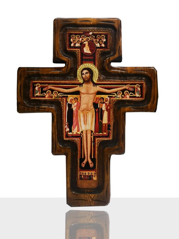 ECRFSD2 6017dfe8c2dcbafffd7e599e - Crocifisso di San Damiano in legno 40x30 cm