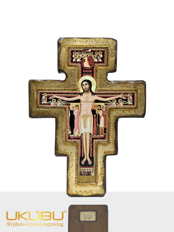 ECSDO 61793463c2dc40f85da3c589 - Crocifisso di San Damiano in legno con foglia oro 40x30 cm