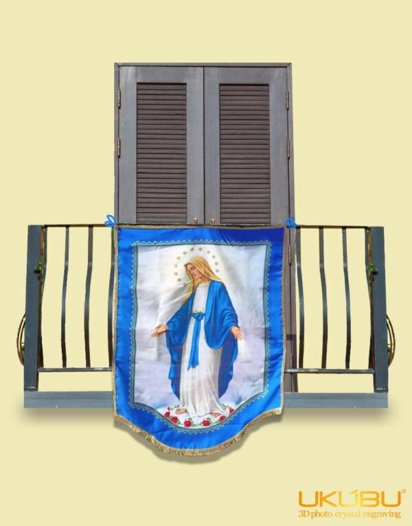 EDRMM1 605232d1c2dc54028e322def 1 - Drappo Bandiera processionale da Balcone con Passamaneria dorata - Madonna Miracolosa
