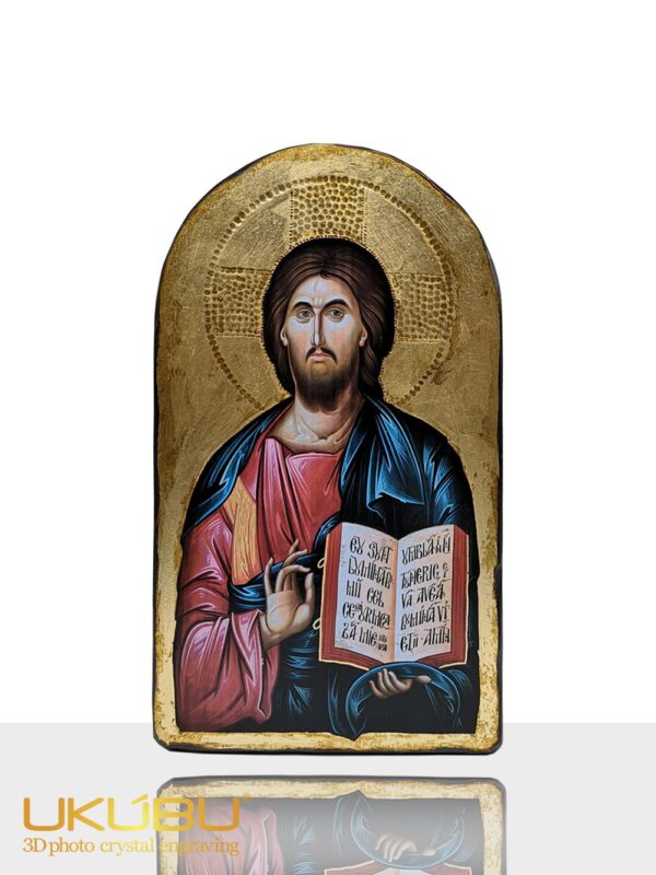 EICPC 61791a5dc2dc40f85da3c563 - Icona Cristo Pantocratore a forma di cupoletta in Legno Massello