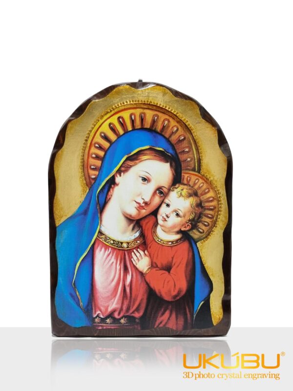 EIMBL 609e3c5ac2dccf1e989d521b 1 - Icona Madonna con Bambino a forma di cupoletta in Legno Massello