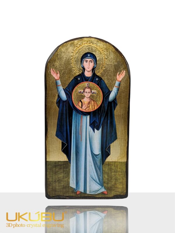 EIMPC 617917d1c2dc40f85da3c558 - Icona Madonna Panaghia "Madonna del Segno" a forma di cupoletta in Legno Massello