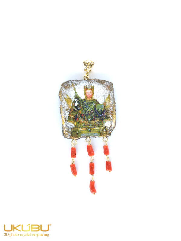 Medaglione in Pietra Lavica con perle Sant'Agata