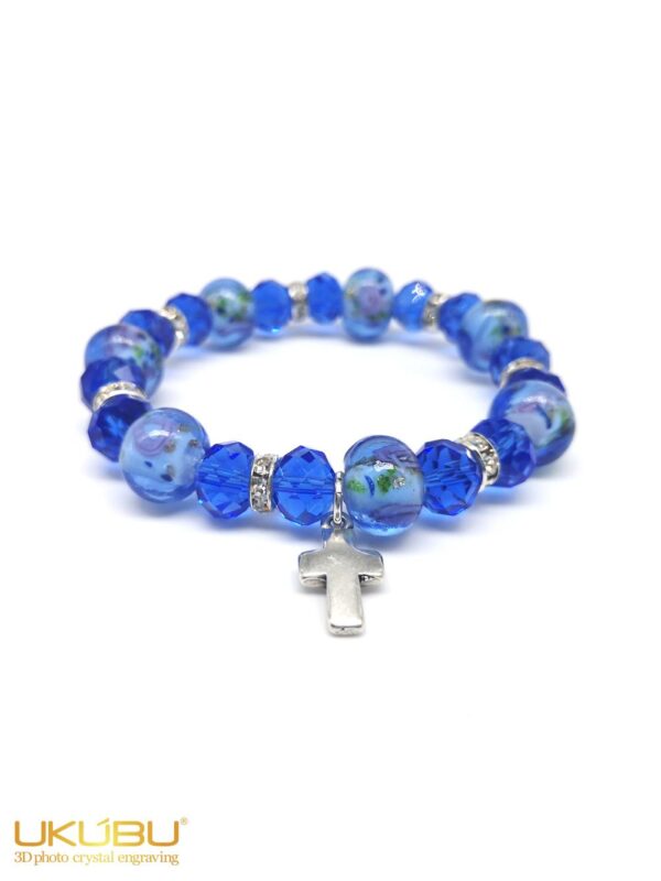 EBEPCB 61a8bca5c2dc3e89537759c2 - Bracciale elasticizzato con pietre e charm colore blu
