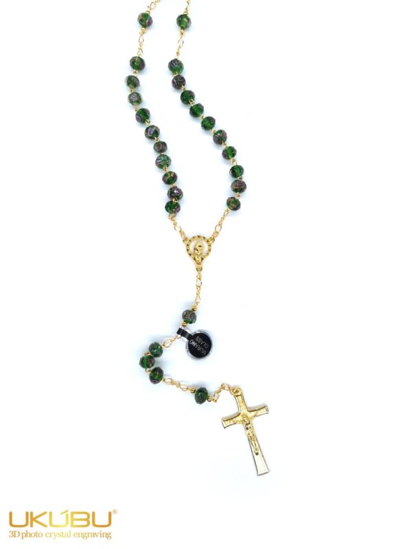 TFMURDVE 61adf3b1c2dc24fd9506aac3 - Elegante rosario con grani in vetro di Murano colore verde con motivi floreali