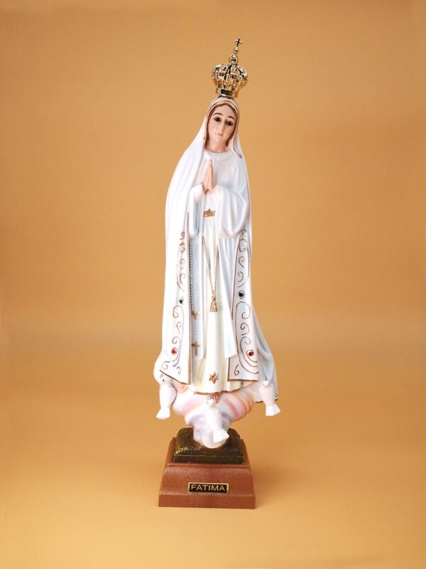 F13069OC 6278d5e6c2dc1e46e557d070 - Statua Madonna di Fatima con occhi di cristallo pittura classica 28 cm