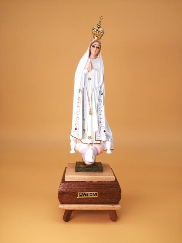 F13074OC 627a1b20c2dcfc2e48e85736 - Statua Madonna di Fatima con occhi di cristallo e carillon pittura classica 26 cm