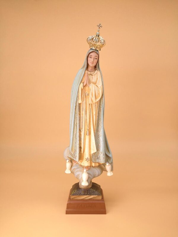 F13155G 6278f5edc2dc1e46e557d0d0 - Statua Madonna di Fatima pittura in granito 36 cm
