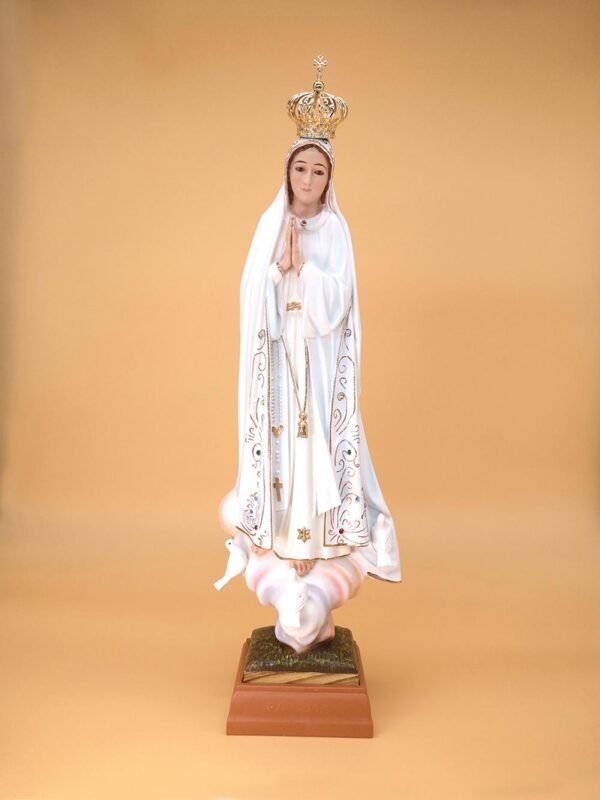 F13274OC 6278e176c2dc1e46e557d086 - Statua Madonna di Fatima con occhi di cristallo pittura classica 45 cm