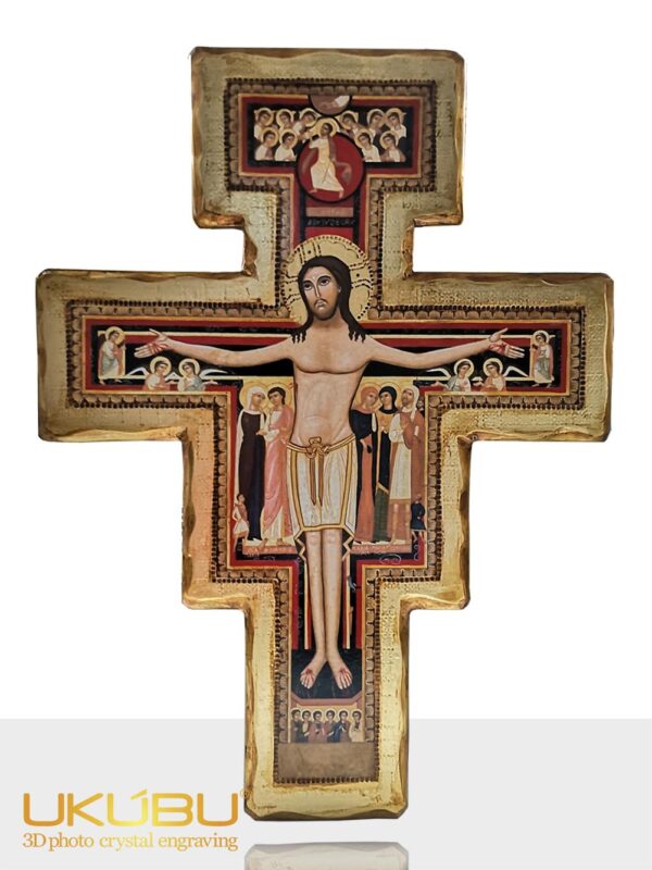 ECSDG 62bea37bc2dcfde380ce7a71 - Crocifisso di San Damiano in legno con foglia oro 65,5x50 cm