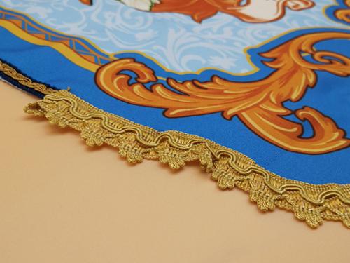 EDMA 631b1db1c2dc0daef8198fad - Drappo Bandiera processionale da Balcone con Passamaneria in cotone colore oro - Maria Ausiliatrice