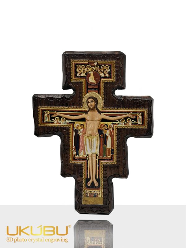 ECRFSD 63e61cd6c2dcfc2a259cf2b9 - Crocifisso di San Damiano in legno 22x17cm