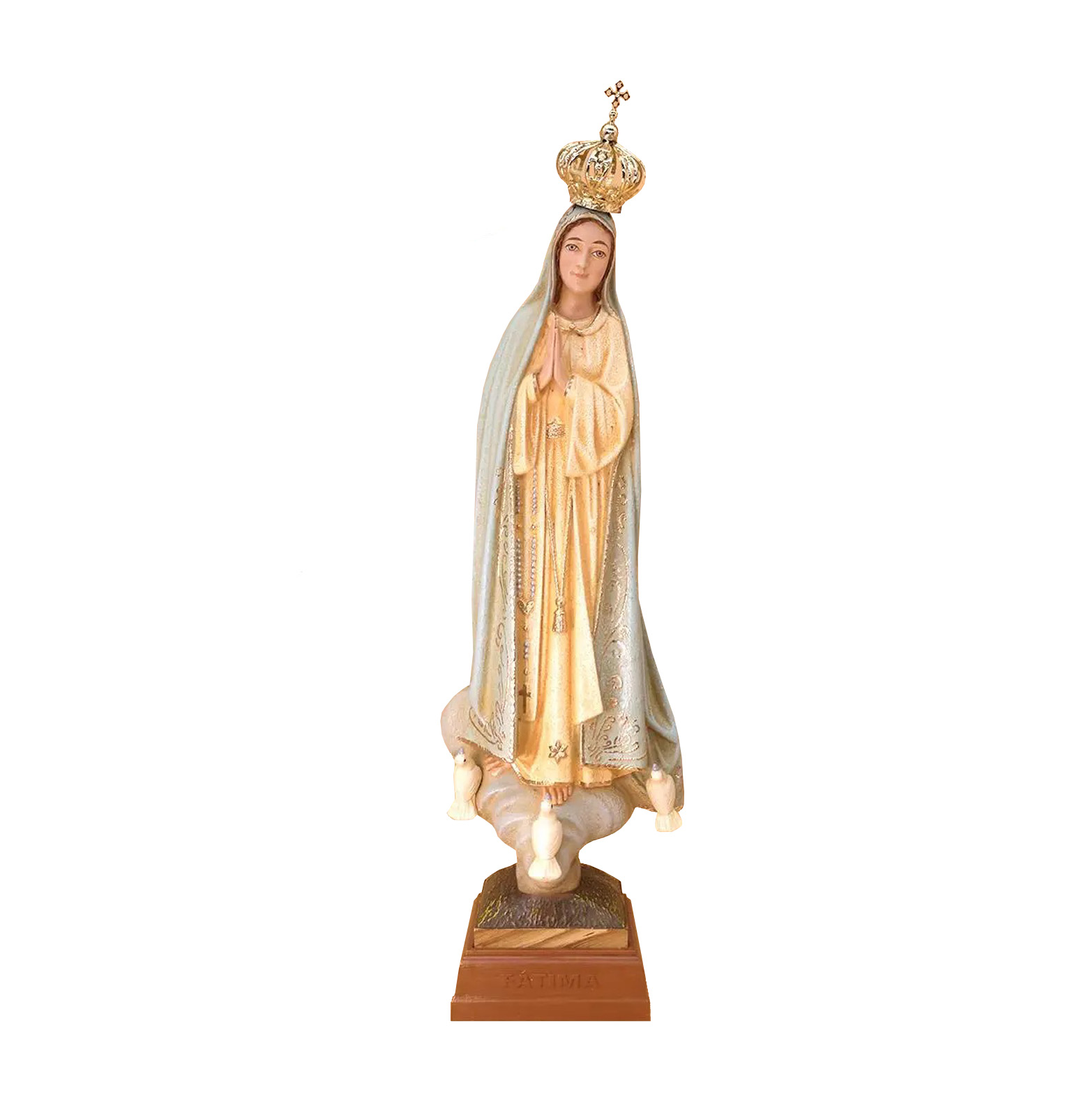 Statua Madonna di Fatima pittura in granito 36 cm