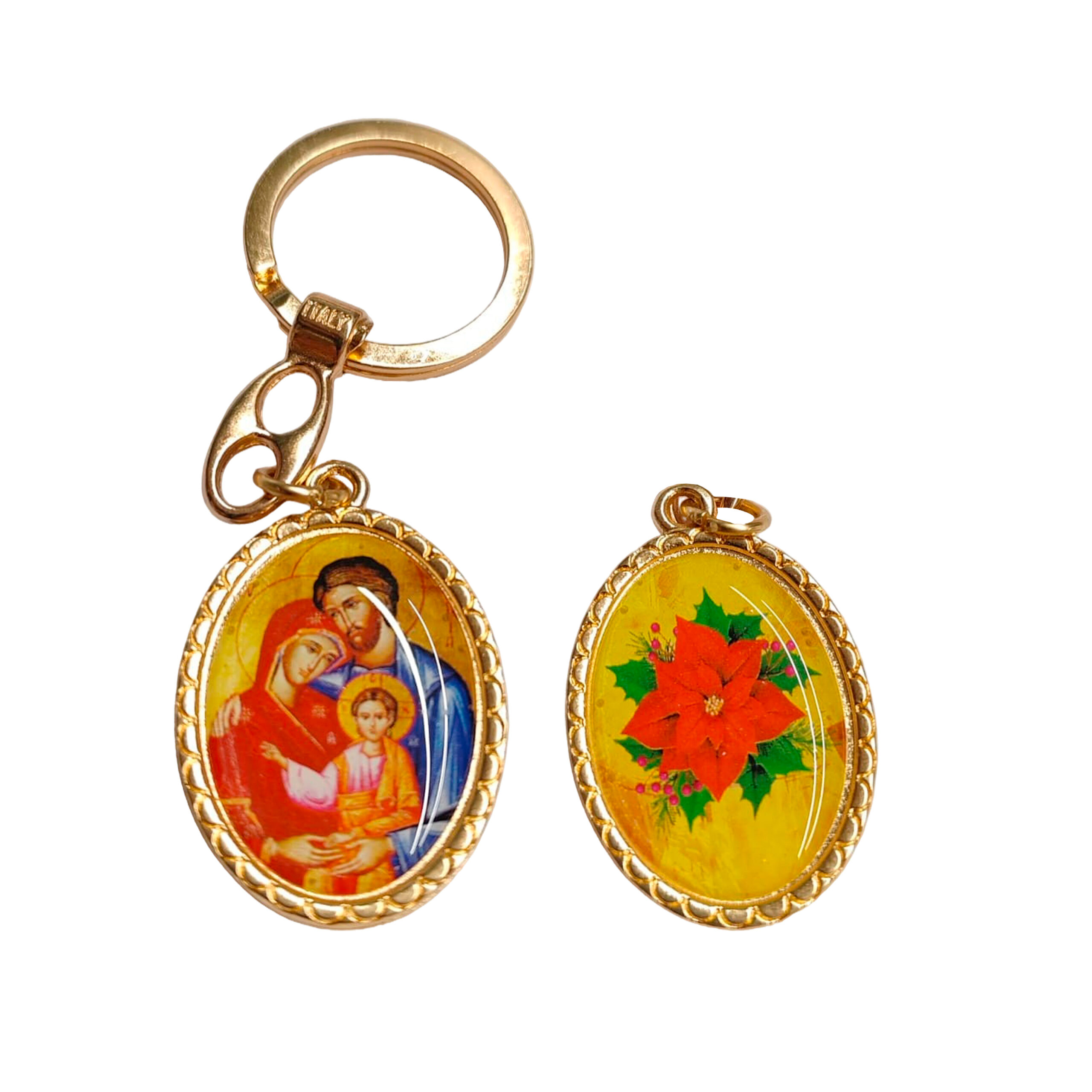 Lotto 12 PZ Portachiavi Sacra Famiglia e Stella di Natale