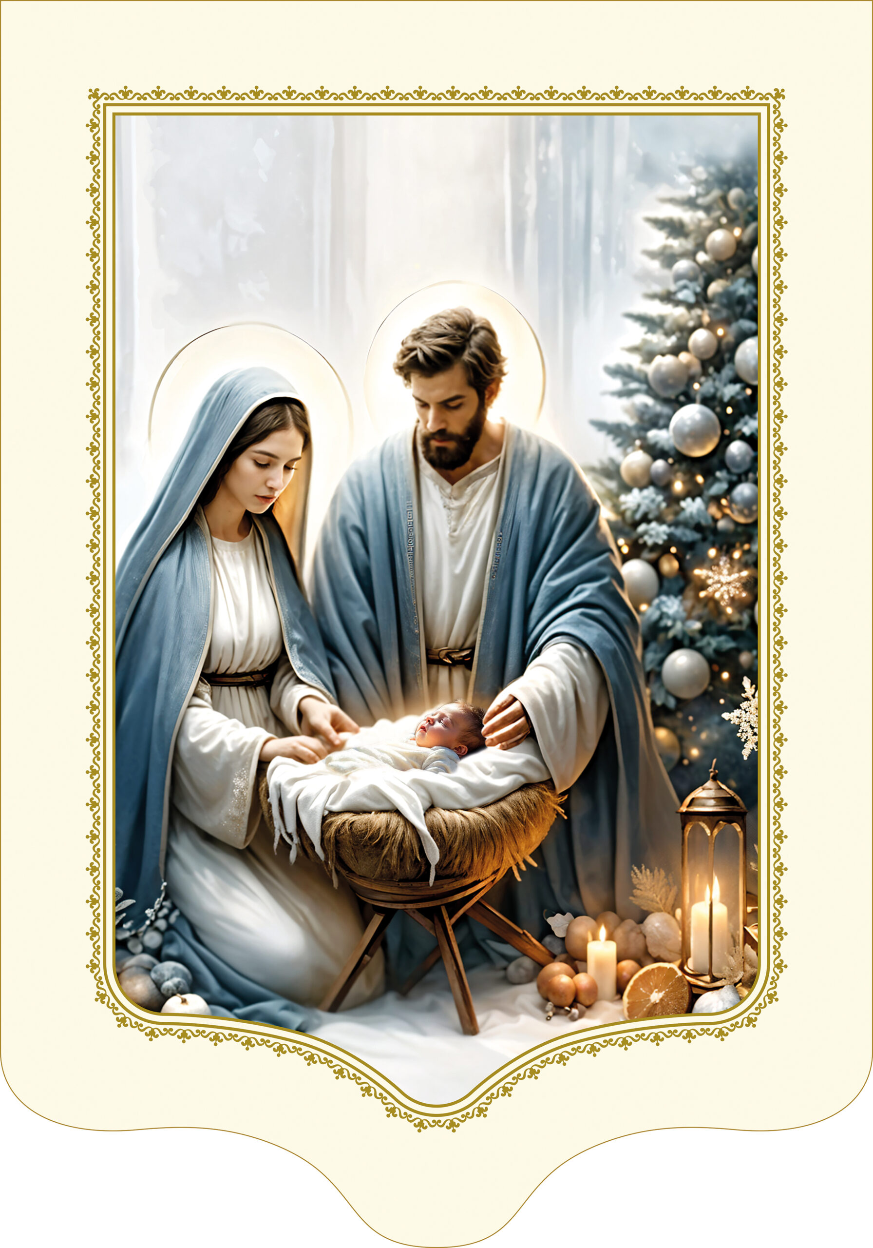 Drappo da Balcone Natività – modello 3 con albero